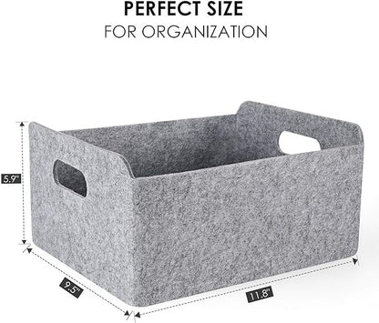 Welaxy Storage Baskets Collapsible Felt Storage bin Foldable Shelf Drawers - Image 3