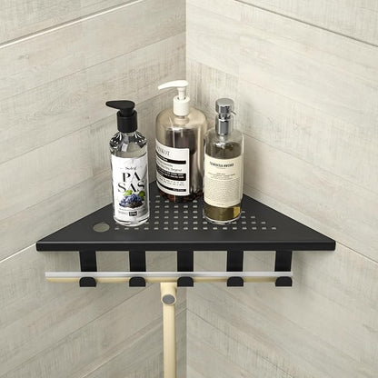 Grout in Shower Shelves with Hooks, 304 Stainless Steel Corner Bathroom Shelf - Image 8