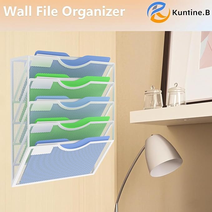 Kuntine.B Wall File Organizer Office Hanging Magazine Holder Wall File Organizer - Image 6