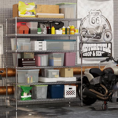 24" Deep x 60" Wide x 74" Height Wire Shelving Kit | 6-Tier | NSF Commercial - Image 6