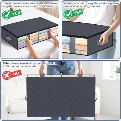 Under Bed Storage Containers, 4 Pack Blanket Storage Bags, Collapsible Storage - Image 5