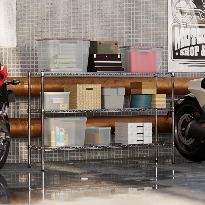 14" Deep x 54" Wide x 34" Height Wire Shelving Kit | 3-Tier | NSF Commercial - Image 5