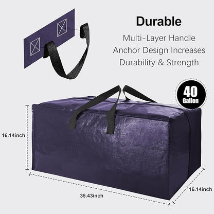 6 Pack Heavy Duty Extra Large Moving Bags W/Backpack Straps - Image 2