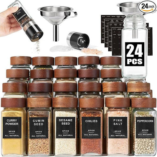 Yangbaga 24Pcs Glass Spice Jars by Hanber