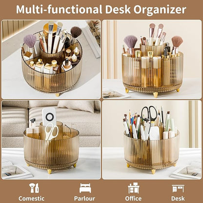 360° Rotate Makeup Brush Holder Organizer, Makeup Organizers Countertop - Image 3