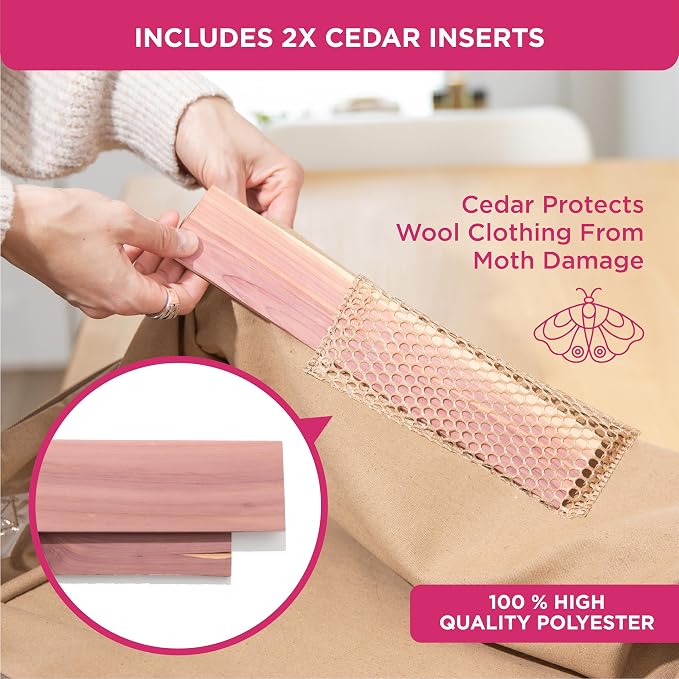 Cedar Clothes Storage Bag Organizer – Protects from Moths, Dirt & Dust – Set of - Image 2