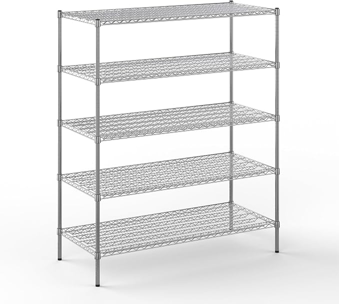 24" Deep x 54" Wide x 64" Height Wire Shelving Kit | 5-Tier | NSF Commercial by Regal+Altair