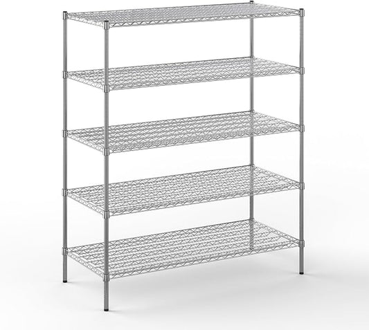 24" Deep x 54" Wide x 64" Height Wire Shelving Kit | 5-Tier | NSF Commercial by Regal+Altair