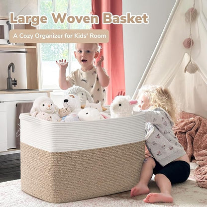 Goodpick Large Woven Blanket Basket 105L, Dirty Clothes, Extra Large Rectangle - Image 2