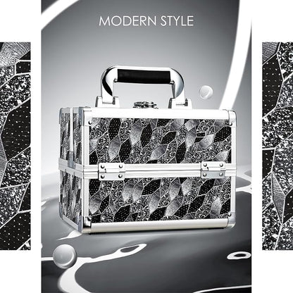 Joligrace Makeup Case Organizer Makeup Box Portable Cosmetic Train Case Hard - Image 2