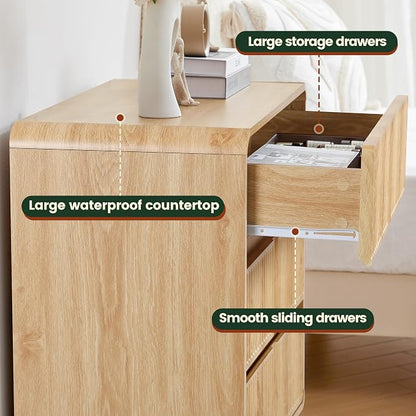 Fluted 3 Drawer Dressers for Bedroom, 31.5" Wide Large Mid Century Modern - Image 8