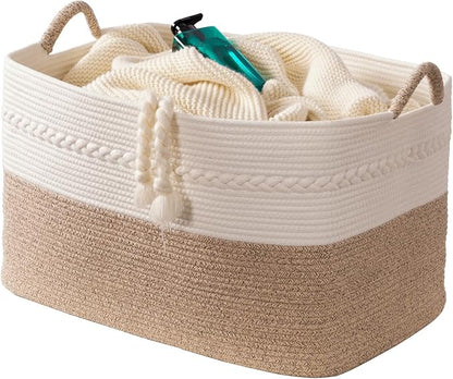 Extra large laundry basket woven from natural cotton rope - Image 4