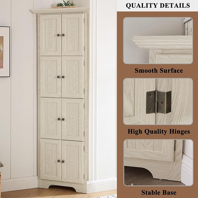 72" H Farmhouse Corner Storage Cabinet - Image 3