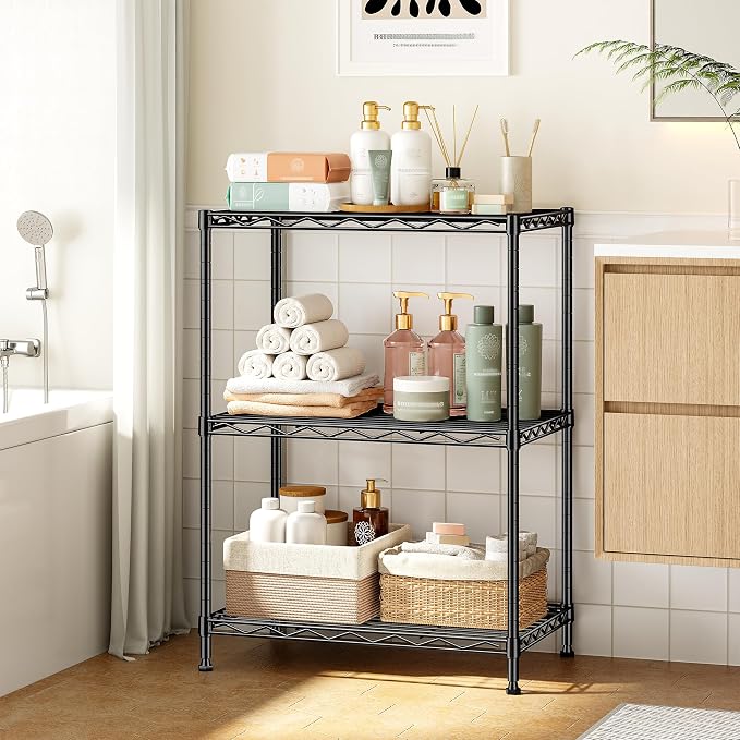 35.4''H Shelf 3 Tier Storage Shelves Metal Shelving, Adjustable Small Wire - Image 6