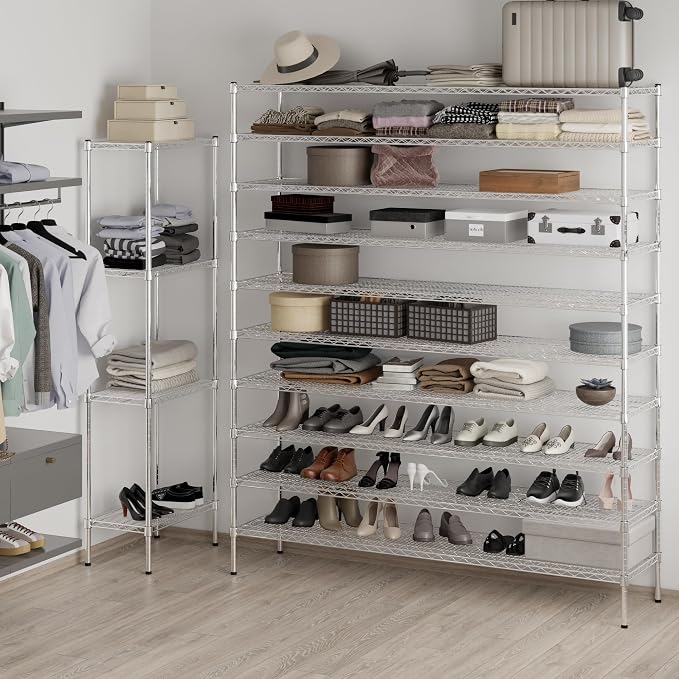 18" Deep x 72" Wide x 86" Height Wire Shelving Kit | 10-Tier | NSF Commercial - Image 5
