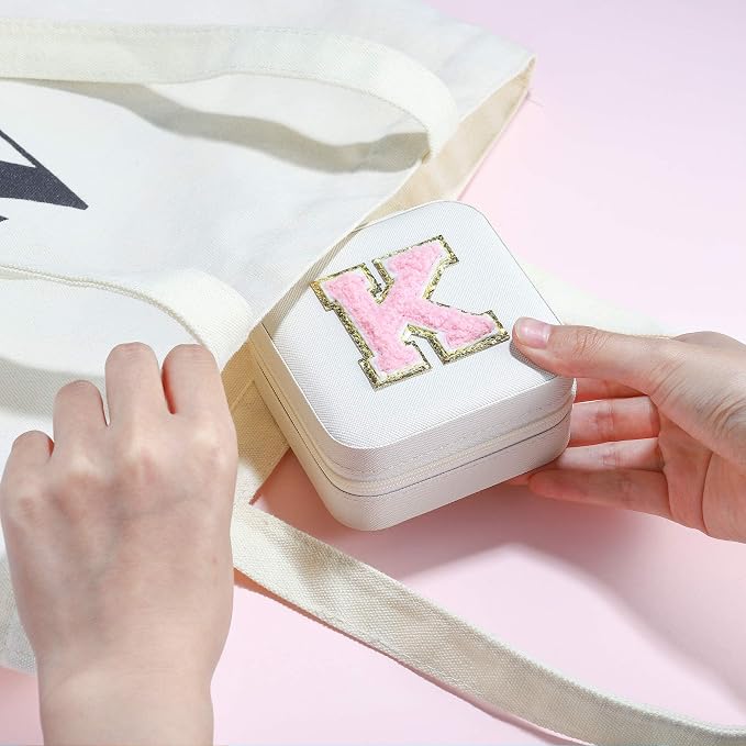 Parima Jewelry Case for Women Girls, H Initial Jewelry Boxes | Small Jewelry - Image 5