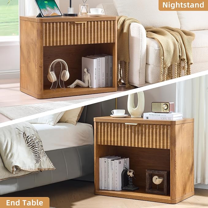 LEYAOYAO 31" Wide Fluted Nightstand - Image 8
