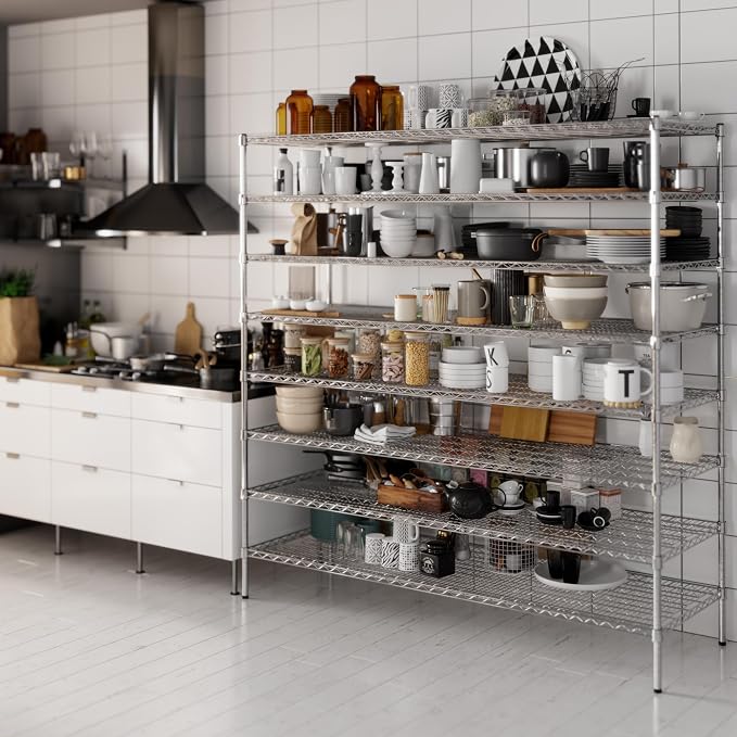 24" Deep x 72" Wide x 74" Height Wire Shelving Kit | 8-Tier | NSF Commercial - Image 2