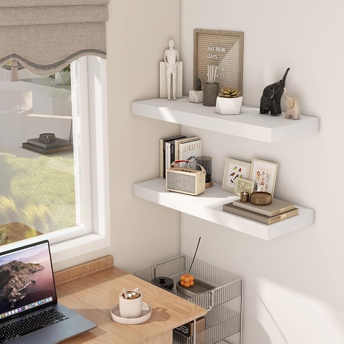 Fun Memories White Floating Shelves 30x 12 Inch, Deep Floating Shelf Wall - Image 2