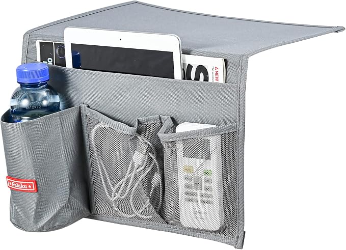 Bedside Caddy, 4 Pockets Bedside Organizer Caddy Under Mattress, Holds Water by Falaku