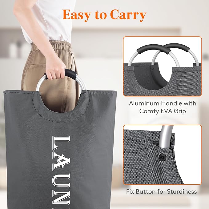 Lifewit 120L 2-Pack Large Laundry Basket, Collapsible Laundry Hamper - Image 3