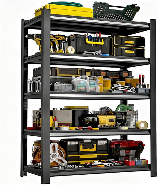 BESFUR 71" H Wider Garage Shelving, 3000LBS 5-Tier Storage Shelves, Heavy Duty by BESFUR