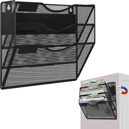 3-Tier Magnetic File Holder, No Drilling Installation File Cabinet Organizer by LQPAFZ