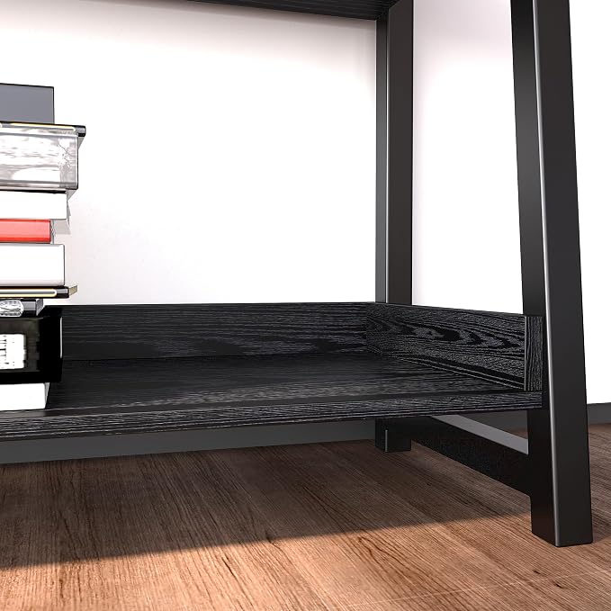 IRONCK Industrial Bookshelf 5-Tier 31.5 in Wide, Bookcase Ladder Shelf - Image 4