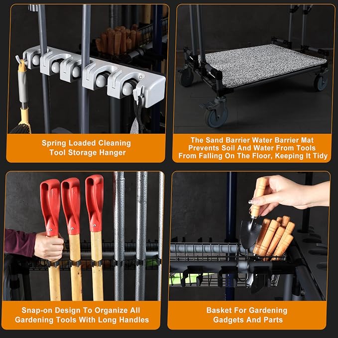 Heavy-Duty Garden Tool Organizer Cart Ideal - Image 4