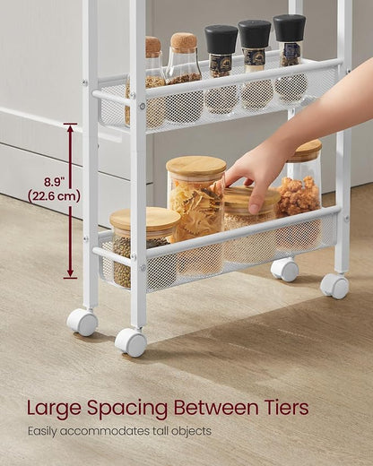 VASAGLE Slim Rolling Cart, 5-Tier Storage Cart, Narrow Cart - Image 6