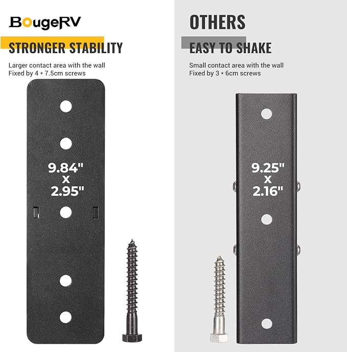 BougeRV Hitch Wall Mount, Adjustable 1.25"/2" Receiver, Heavy Duty 300LBS Bike - Image 3