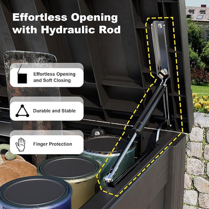 EasyUp 180 Gallon Outdoor Deck Box Waterproof, UV Resistant Resin Outdoor - Image 3