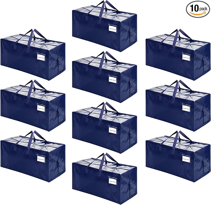 VENO 10 Pack Moving Bags w/Backpack Straps, Heavy Duty, Moving Boxes Alternative by Veno