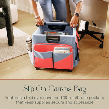 Mobile Utility Cart with Storage Organizer Bag, Rolling Cart - Image 4