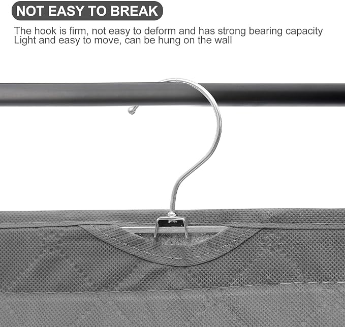 Gray Hanging Organizer Bag Dustproof Storage Hanging Container - Image 7