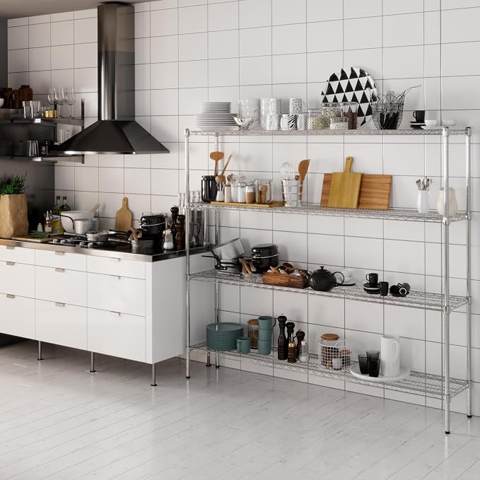 14" Deep x 72" Wide x 64" Height Wire Shelving Kit | 4-Tier | NSF Commercial - Image 6