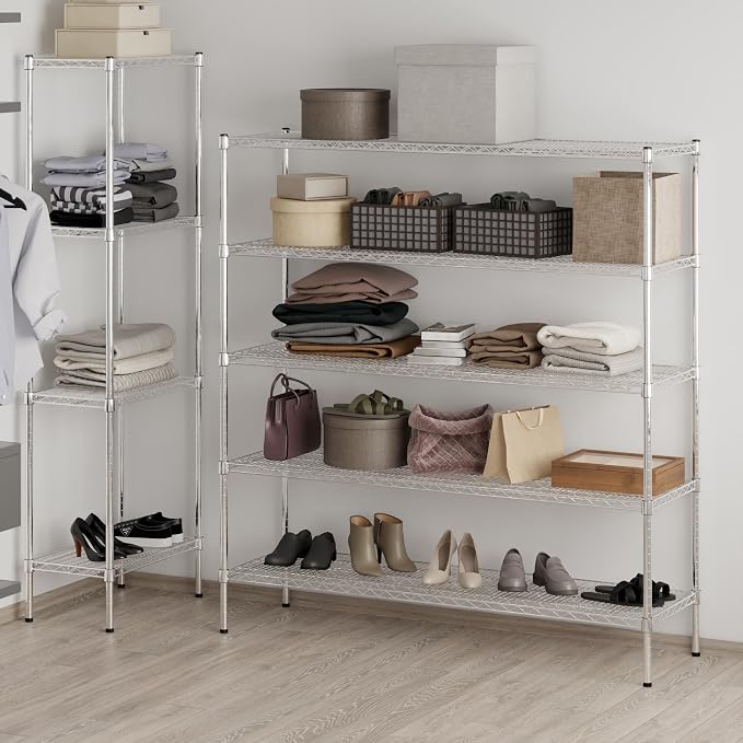 18" Deep x 60" Wide x 64" Height Wire Shelving Kit | 5-Tier | NSF Commercial - Image 7