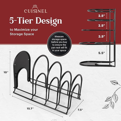 Pan Organizer - 2-PACK of Silicone-Coated Non-Slip 15" Heavy Duty Skillet Rack - Image 6