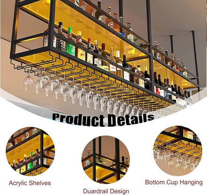 31.4IN Acrylic Ceiling Wine Glass Rack - Image 5