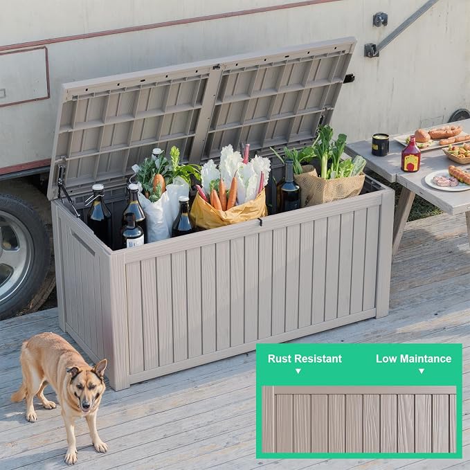 200 Gallon Outdoor Deck Box, Storage Lockable Waterproof Patio Furniture - Image 5