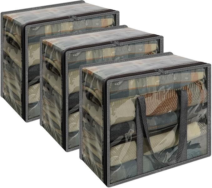 Vieshful Grey 40L Clear Clothes Storage Bag by Vieshful