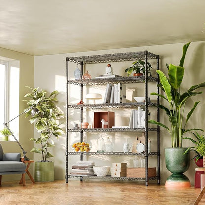 IZEUK 6-Tier Heavy Duty Metal Wire Shelving Unit, Adjustable Storage Rack - Image 7