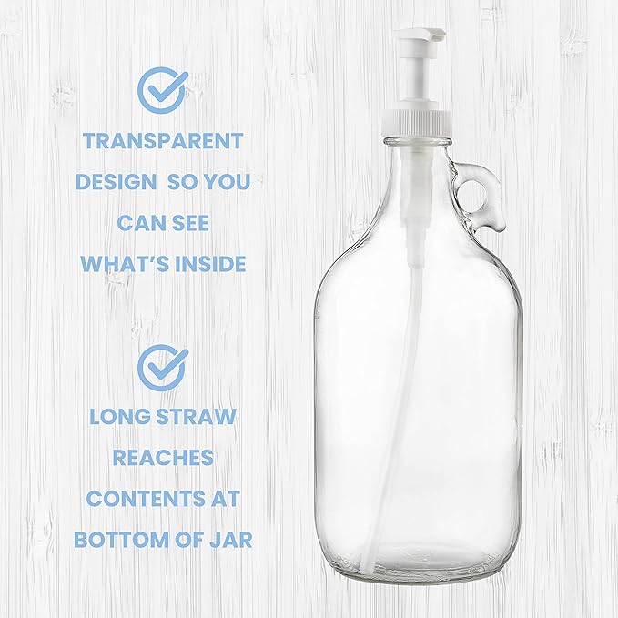 kitchentoolz Half Gallon Glass Laundry Detergent Dispenser- Large Jug - Image 3
