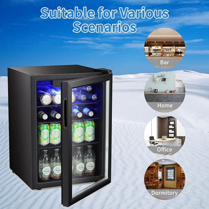 Antarctic Star Mini Fridge-95 Can Beverage Refrigerator Wine Cooler Clear Front - Image 6