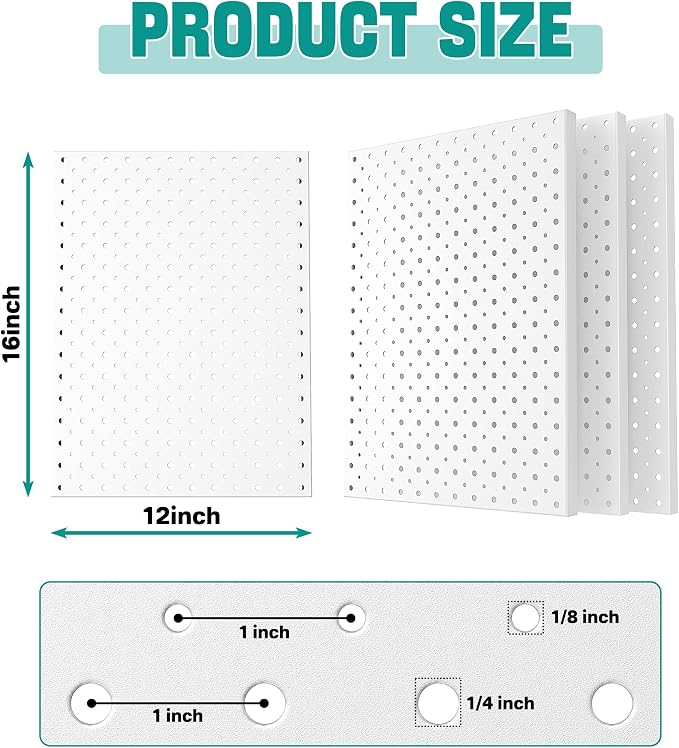 EVERHANGER Metal Pegboard Panels, Heavy Duty Pegboard Wall Organizer, Garage - Image 2