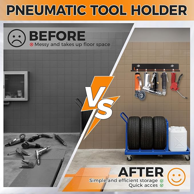 Air Tool Pneumatic Tool Holder, Wall Mount Air Tool Rack, Lockable Air Tool - Image 5