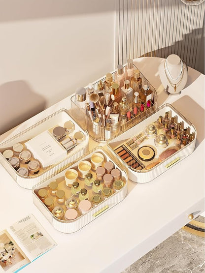 Makeup Organizer with Stackable Drawer, 360 Rotating Makeup Brush Holder - Image 7