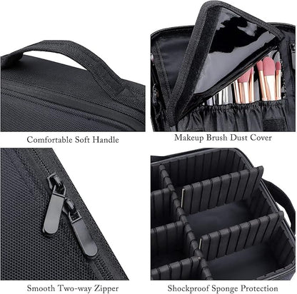 JOURMON Travel Makeup Bag, Large Capacity Cosmetic Train Case - Image 5