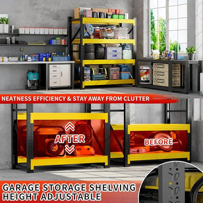 3800LBS Garage Storage Shelves, 4 Tier Metal Utitly Shelves Industrial Shelving - Image 5