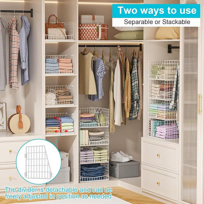 4-Tier Stackable Closet Organizers and Storage Basket - Image 3